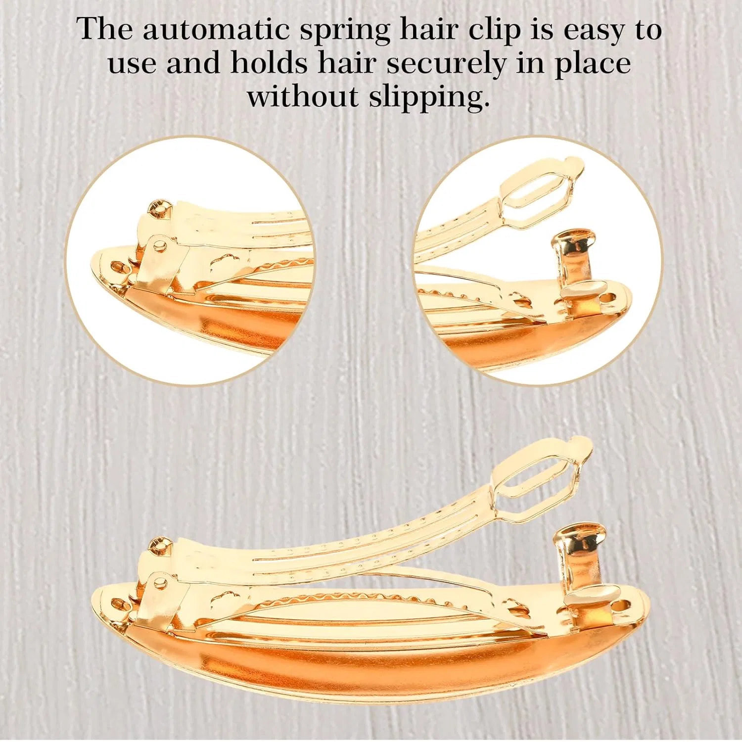 Женская заколка для волос «French Hairclip» золотистая Bremorou — фото 3
