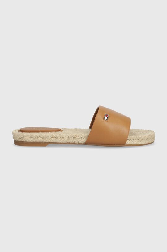 

Кожаные тапочки SIMPLE LEATHER FLAT ESP SANDAL Tommy Hilfiger, коричневый