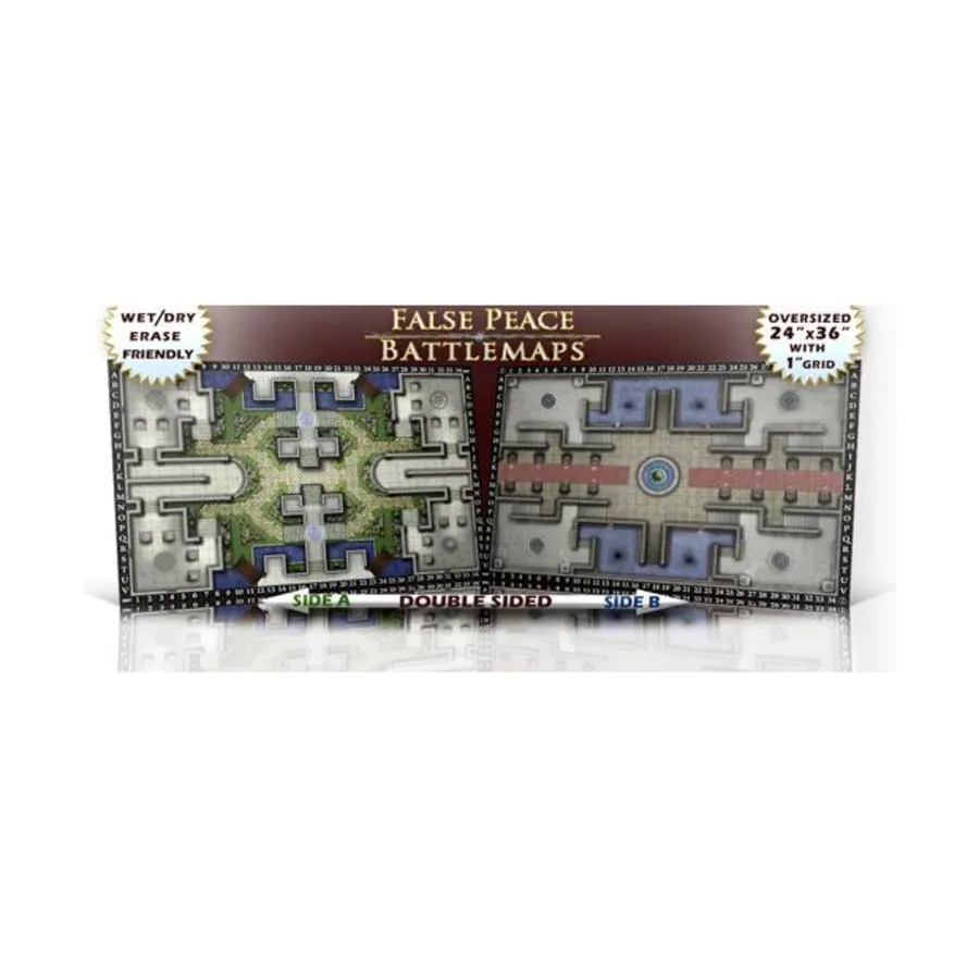 

Двусторонний боевой коврик False Peace — квадратная сетка 24 x 36 дюймов, 1 дюйм, Role Playing Game Accessories (Conflict Games LLC)