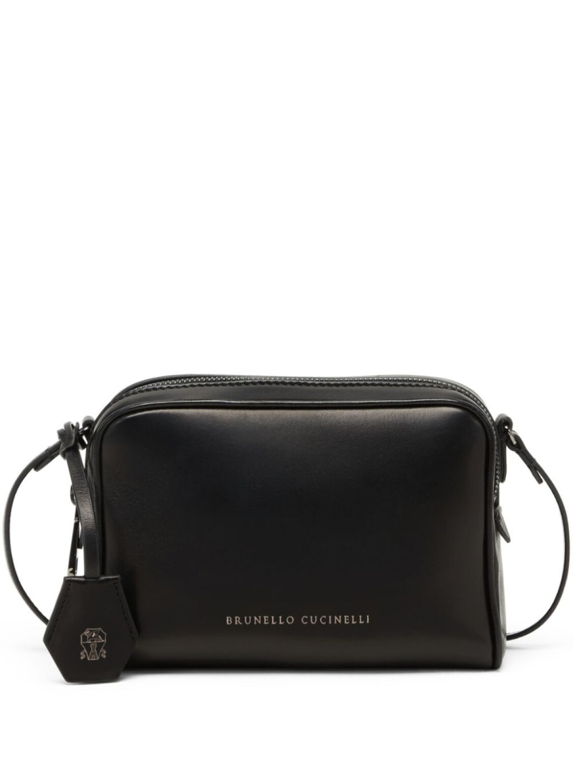 

Brunello Cucinelli кожаная сумка через плечо с логотипом, черный