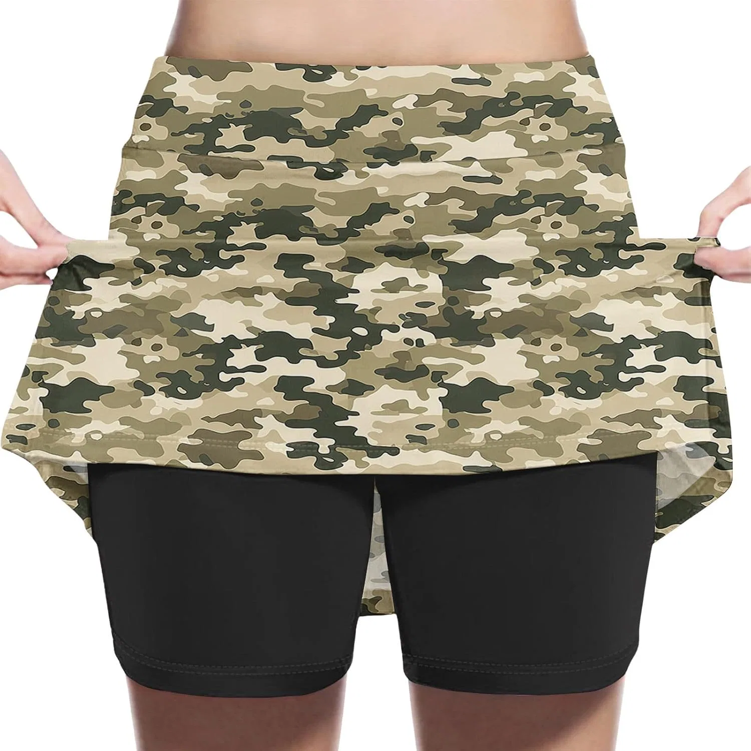 Юбка-шорты теннисная высокая посадка Army Green
