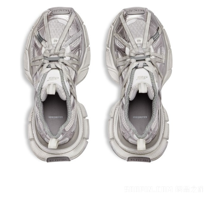 Кроссовки (WMNS) Balenciaga 3XL Extreme Laces Sneakers 'Silver', серебряный — фото 2