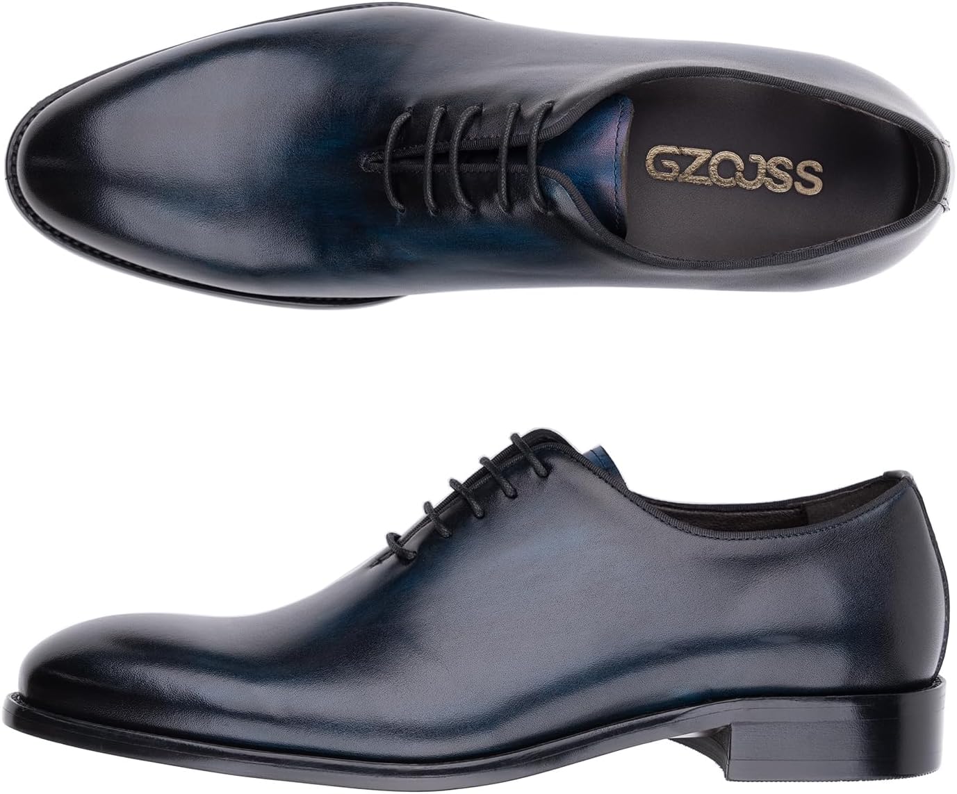 

Мужские оксфорды, формальная модная роскошная обувь, винтажные, из натуральной коровьей кожи Gzojss, темно-синий