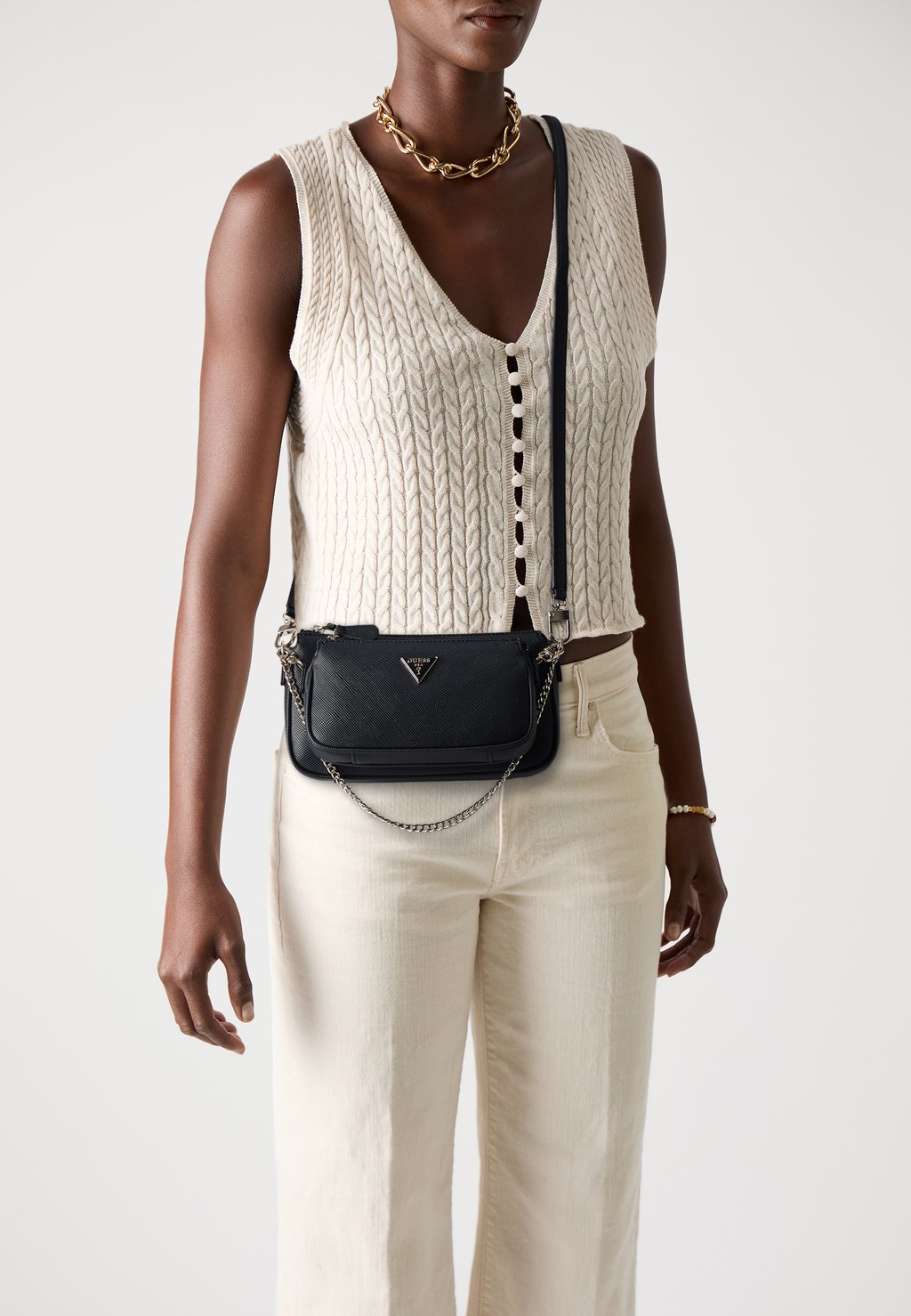 

Сумка NOELLE DBL POUCH CROSSBODY SET Guess, черный
