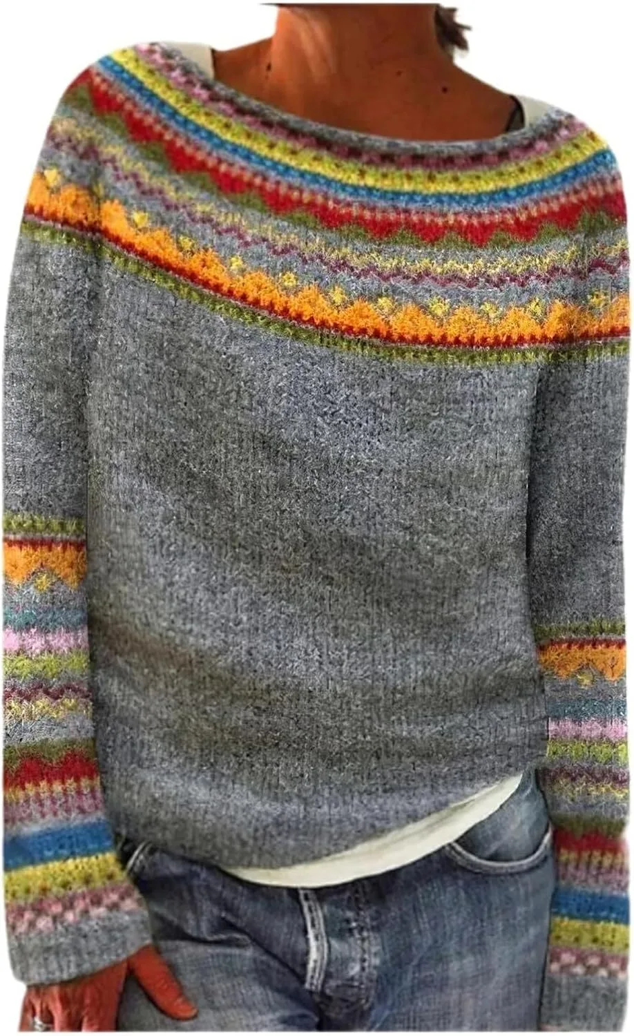 

Свитер Fair Island женский оверсайз в полоску