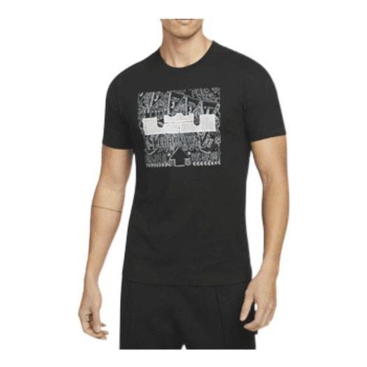 

Футболка Nike Lebron Pattern Printing Knit Casual Short Sleeve Black, мультиколор