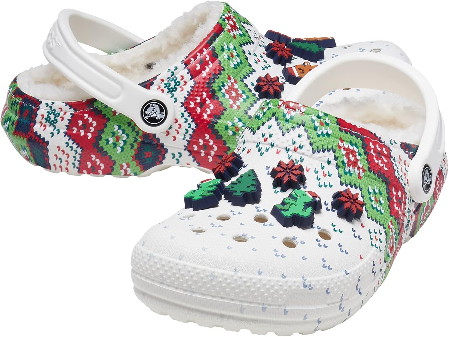 Сабо Унисекс Классические Сабо с Подкладкой и Праздничным Декором Crocs, белый — фото 2