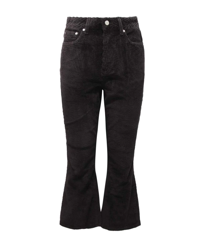 

Укороченные вельветовые брюки Ganni, черный