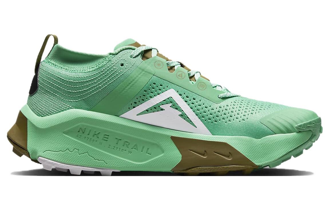 Nike ZoomX Zegama Trail Spring Green Olive Flak Черный Белый — фото 2