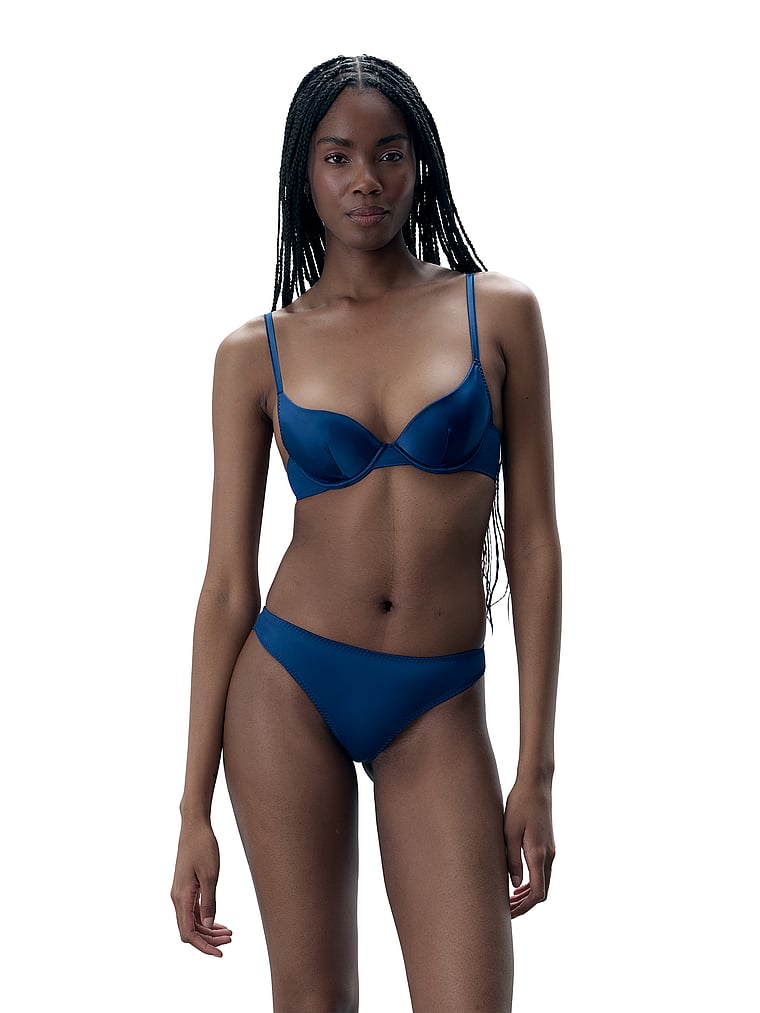 

Роскошный атласный бюстгальтер пуш-ап на косточках Verona Bluebella, navy peony