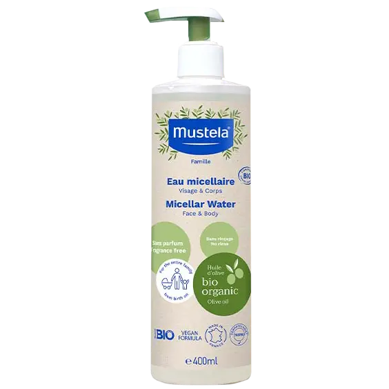 

Мицеллярная вода для мытья детей Mustela Bio, 400 мл