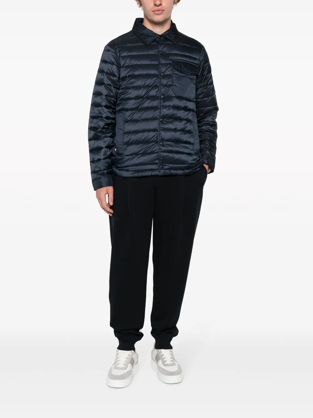 Дутая куртка-рубашка с нашивкой-логотипом Tommy Hilfiger, синий — фото 2