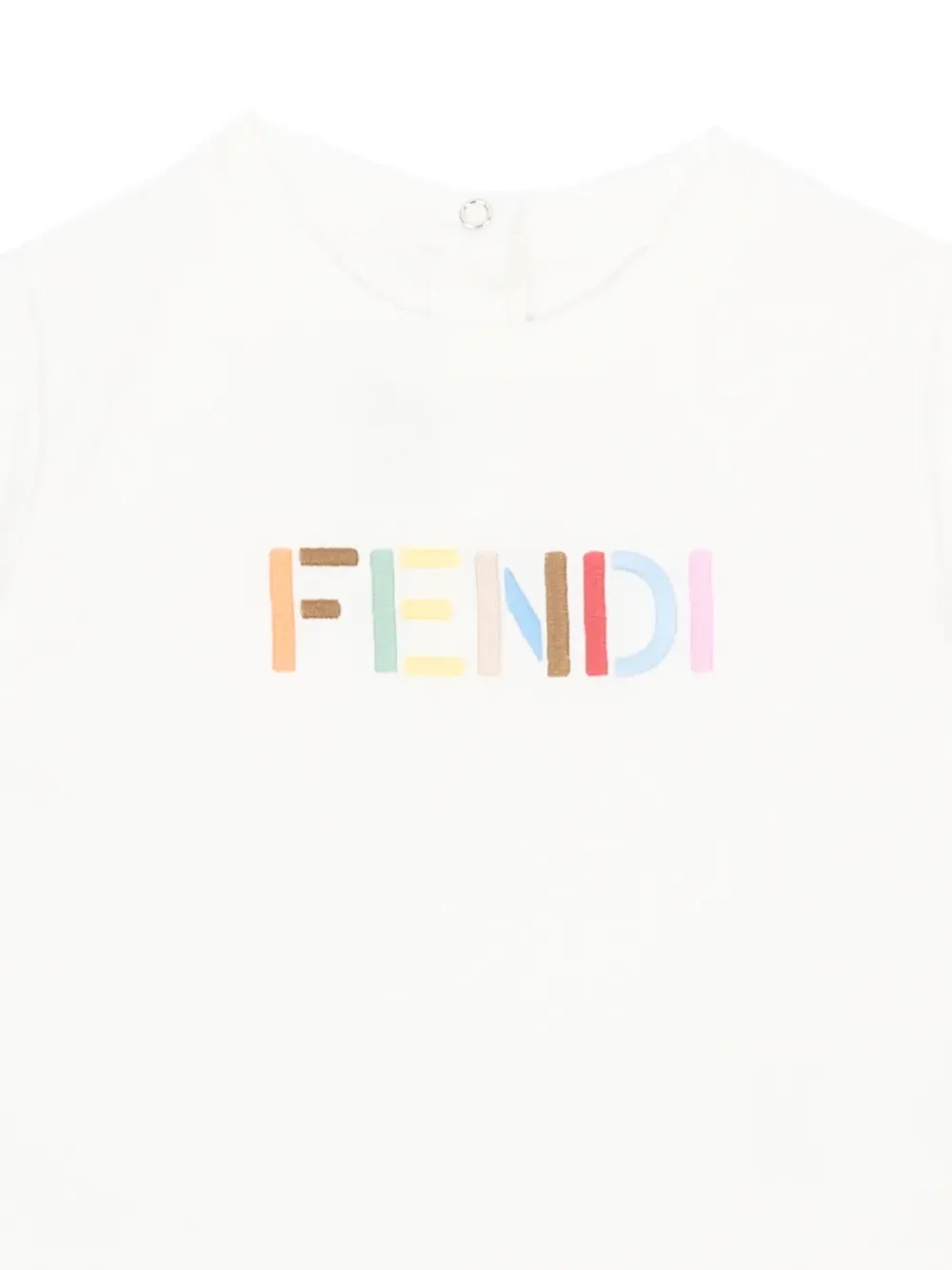 Футболка с вышитым логотипом FENDI KIDS, белый — фото 3