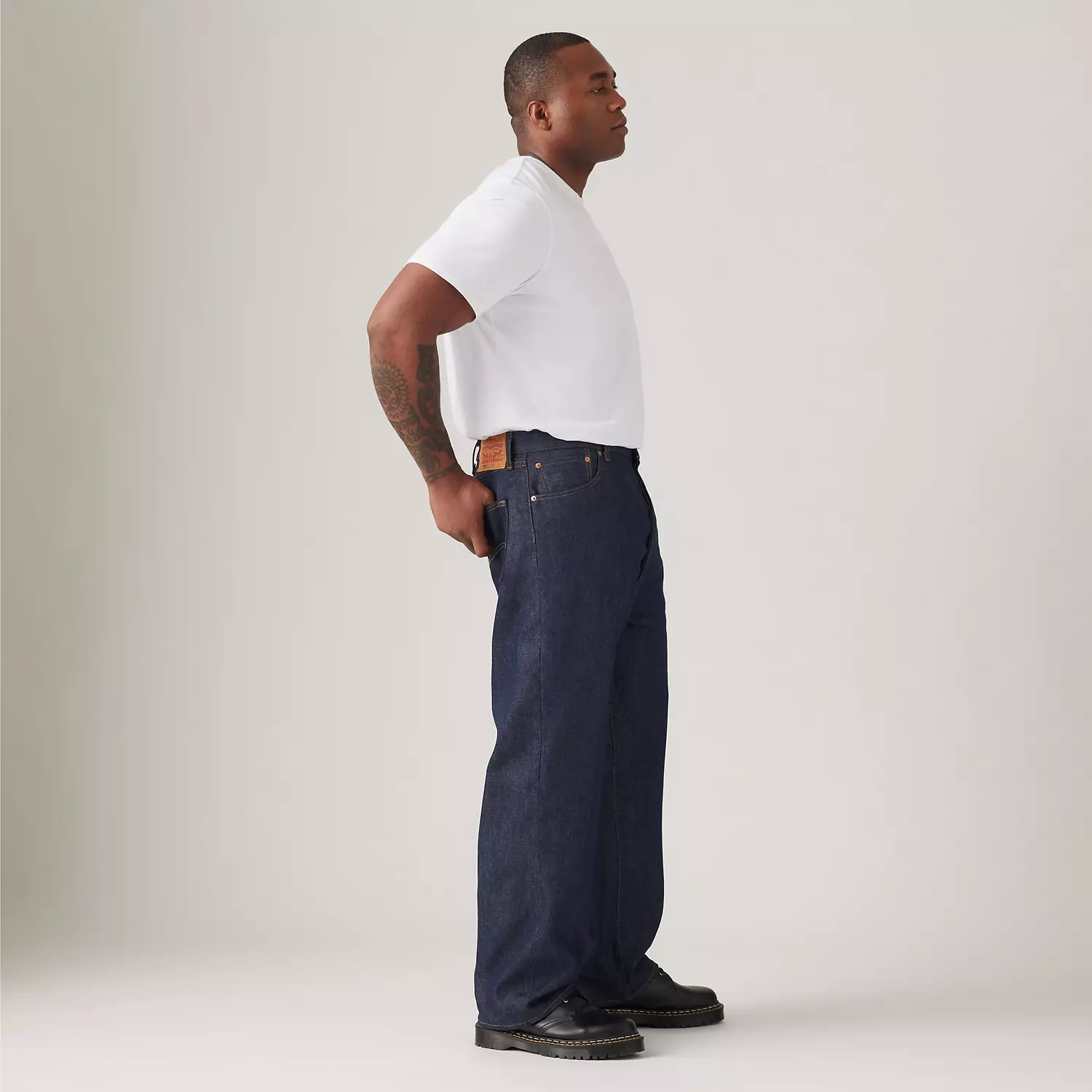 Мужские джинсы 501 с термоусадкой (большие и высокие) Levi's, цвет Rigid - Dark Wash - Non Stretch — фото 3