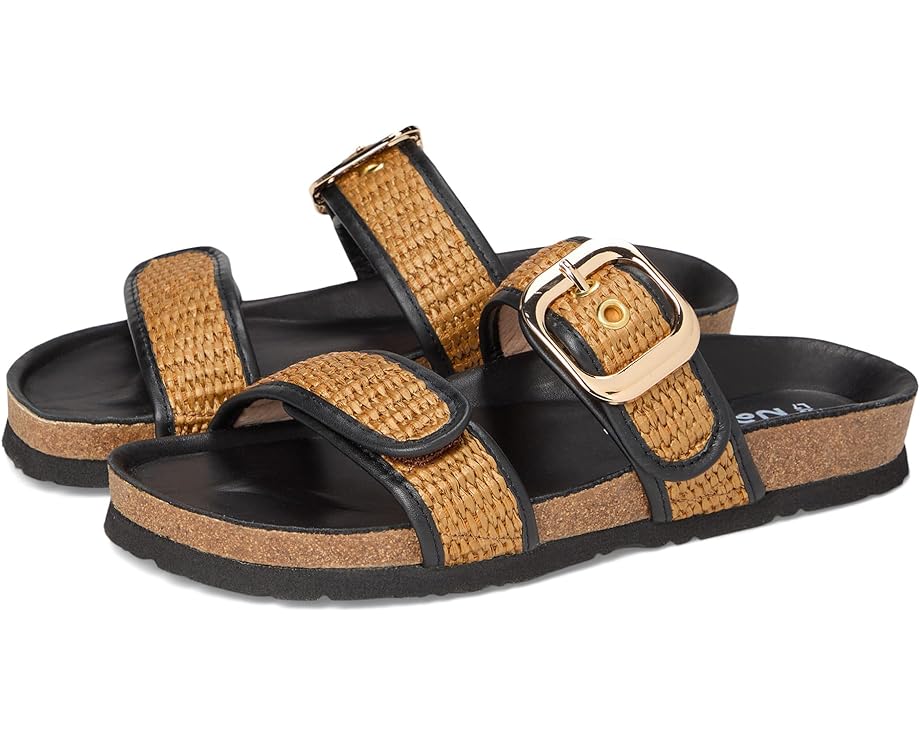 Сандалии Naot Nashville, цвет Soft Black Leather/Golden Brown Raffia