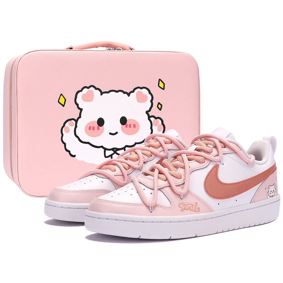 

Кроссовки для скейтбординга Court Borough Series женские, низкие, розовый/белый Nike