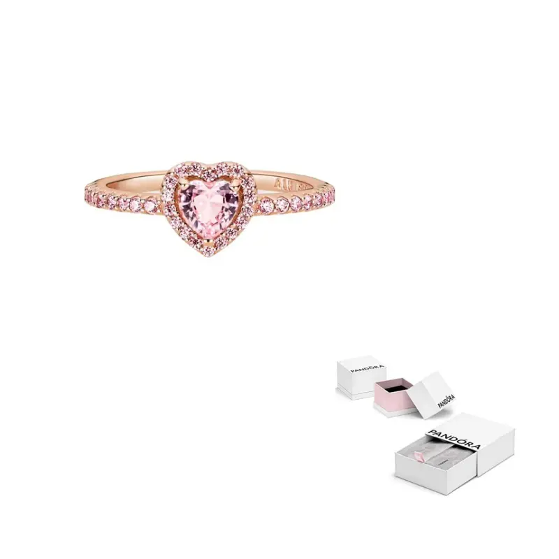 

Pandora Медно-серебряный сплав синтетический фианит кольцо женское розовое