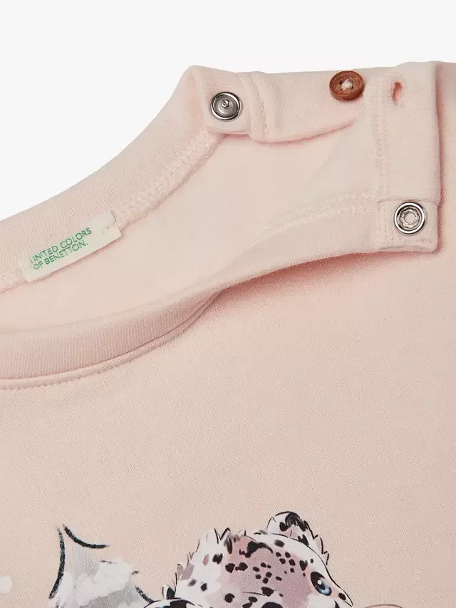 Детский комбинезон с цифровым принтом, розовый Benetton — фото 3
