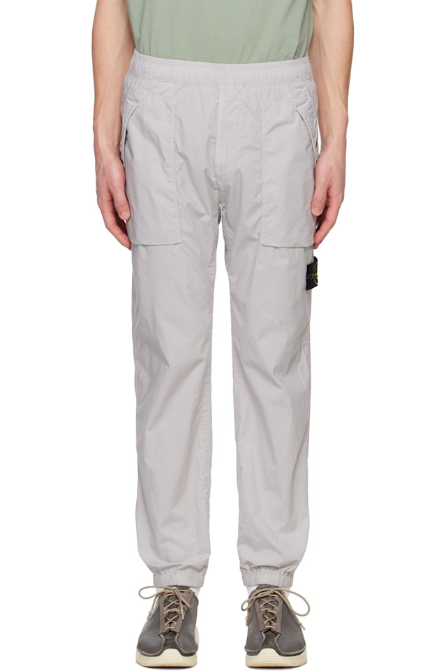 

Эластичные хлопковые брюки-джоггеры Paracadute Stone Island, серый