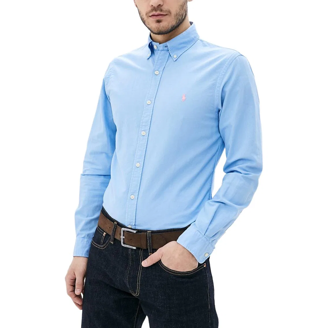 Рубашка SS25 Slim Fit Men's Polo Ralph Lauren, Blue — фото 4