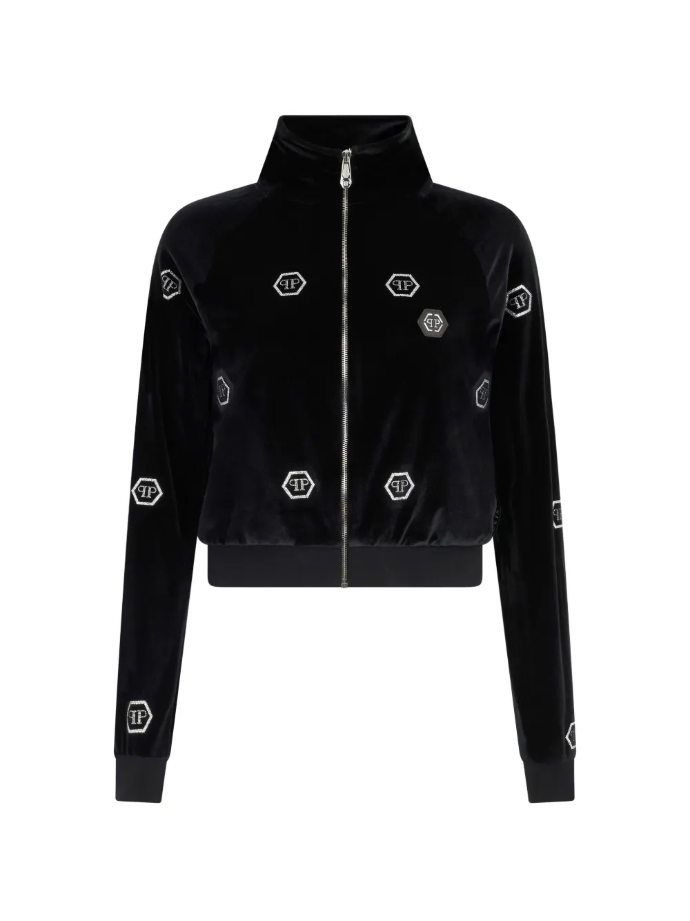 

Украшенный толстовка на молнии Philipp Plein, черный