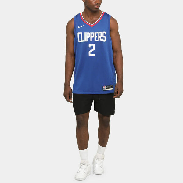 Спортивная футболка nba sports basketball jersey sw fan edition los angeles clippers leonard 2 blue Nike, синий — фото 3