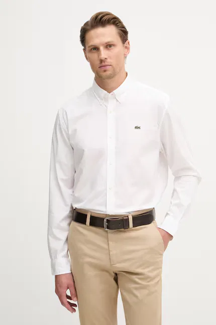 Рубашка хлопковая Lacoste, белый