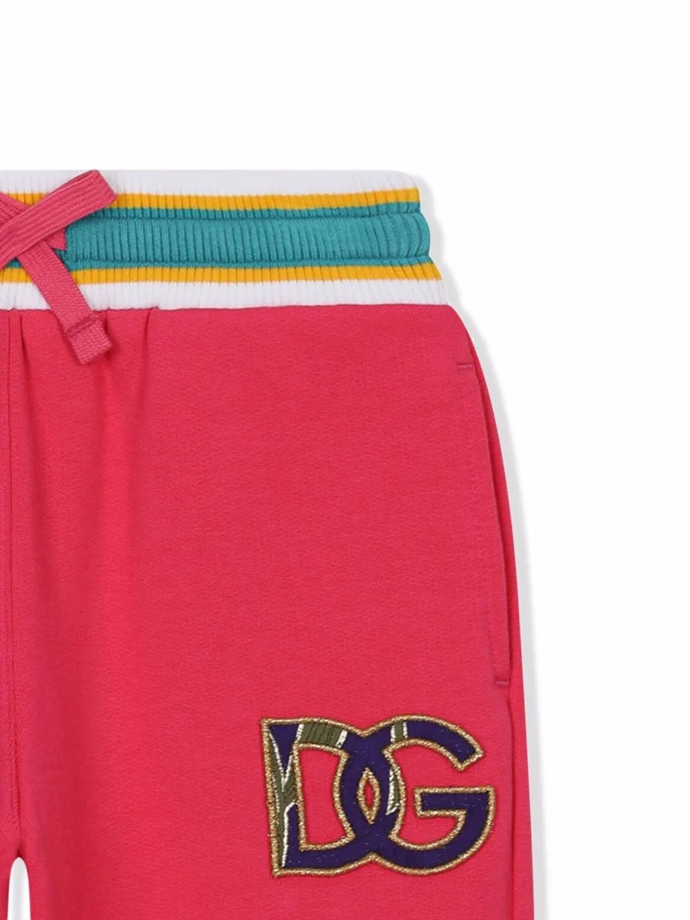 Спортивные брюки с нашивкой-логотипом Dolce & Gabbana Kids, розовый — фото 3