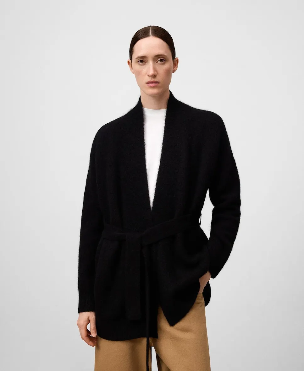 

Женская вязаная куртка с поясом Adolfo Dominguez, черный