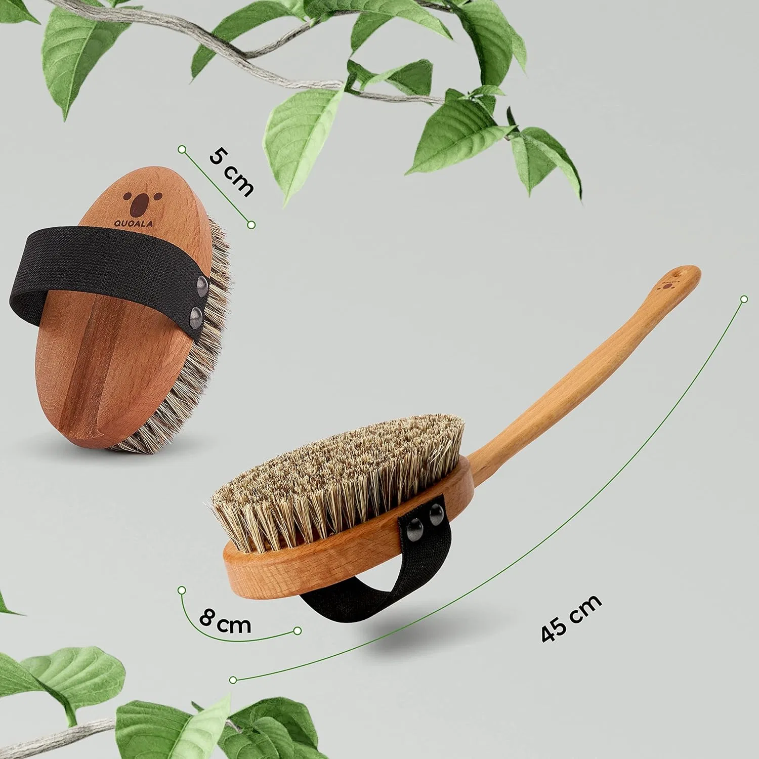 Премиум-щетка для ванны и тела с сизалем и конским волосом от QUOALA Quoala, Medium Bristles — фото 3