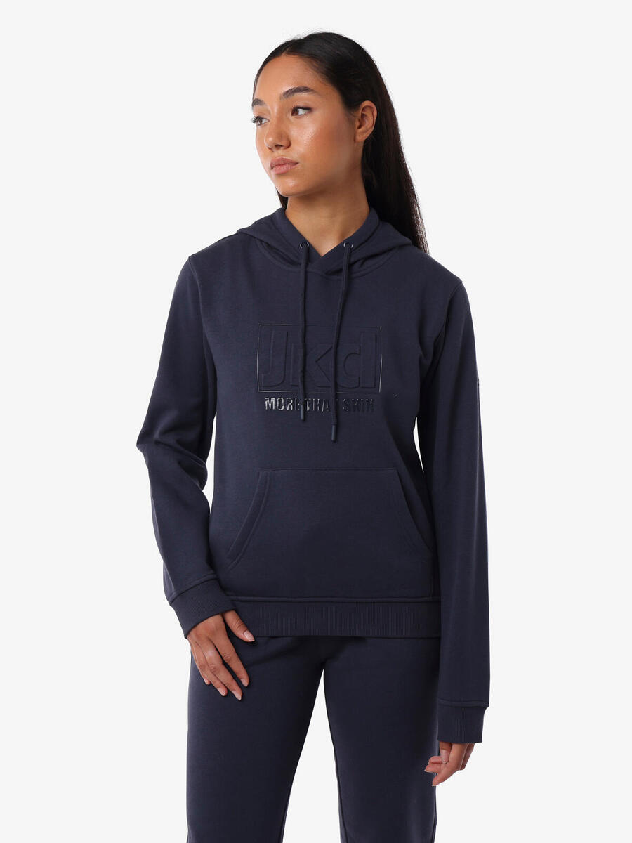 

JAKED Женская хлопковая фитнес-толстовка темно-синего цвета