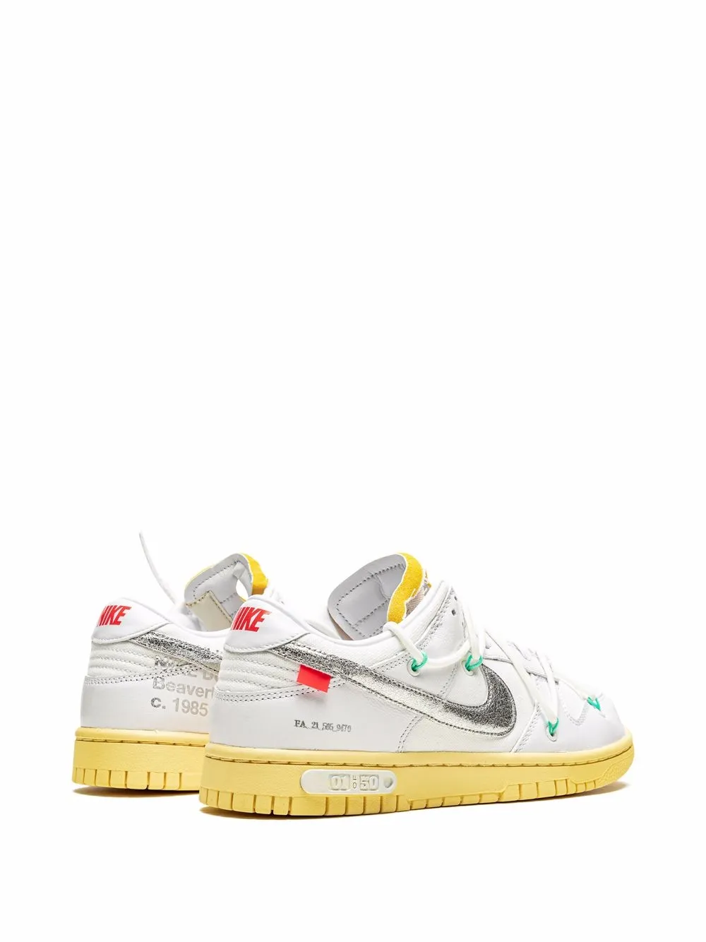 Кроссовки Dunk Low Lot 01 из коллаборации с Off-White Nike X Off-White, белый — фото 3
