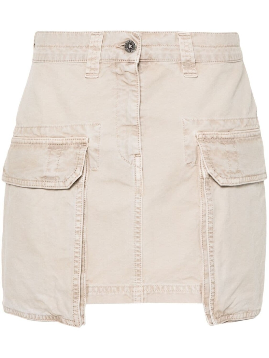 

Golden Goose юбка мини с эффектом потертости, нейтральный цвет