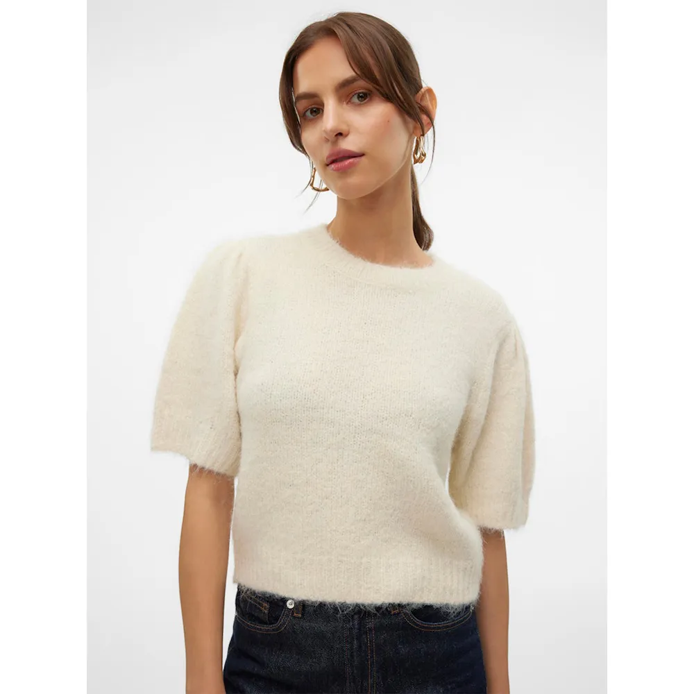 

Свитер Vero Moda Novah Ss Puff short sleeve, бежевый