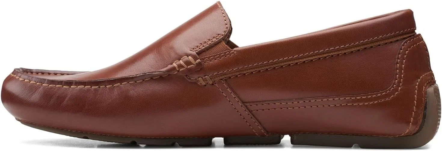 Мужские мокасины Clarks Markman Plain Drivers Slipper, Dark Tan Leather — фото 2