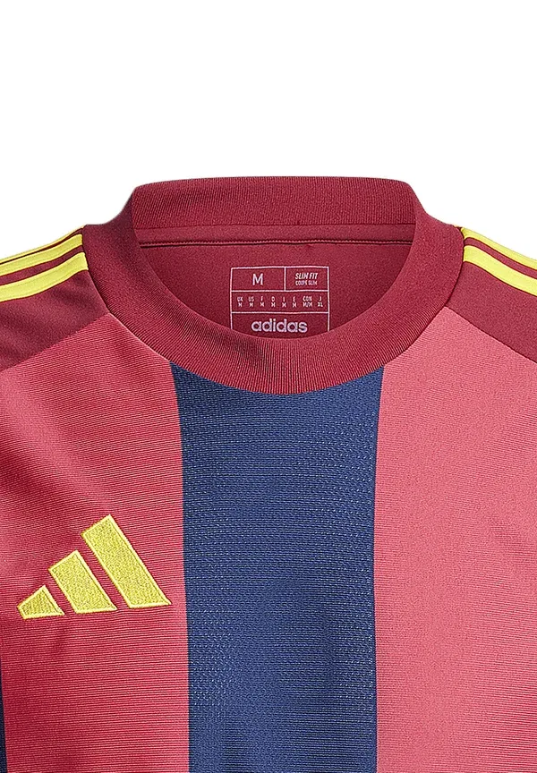 Футбольная полосатая спортивная футболка Adidas Performance, сине-желтая — фото 3