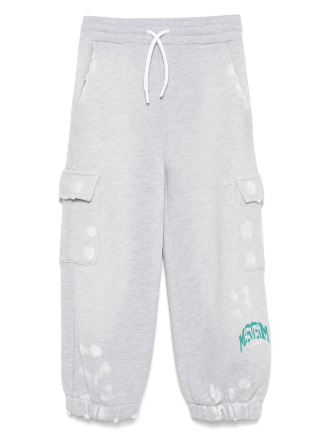 

MSGM Kids спортивные брюки с эффектом потертости, серый