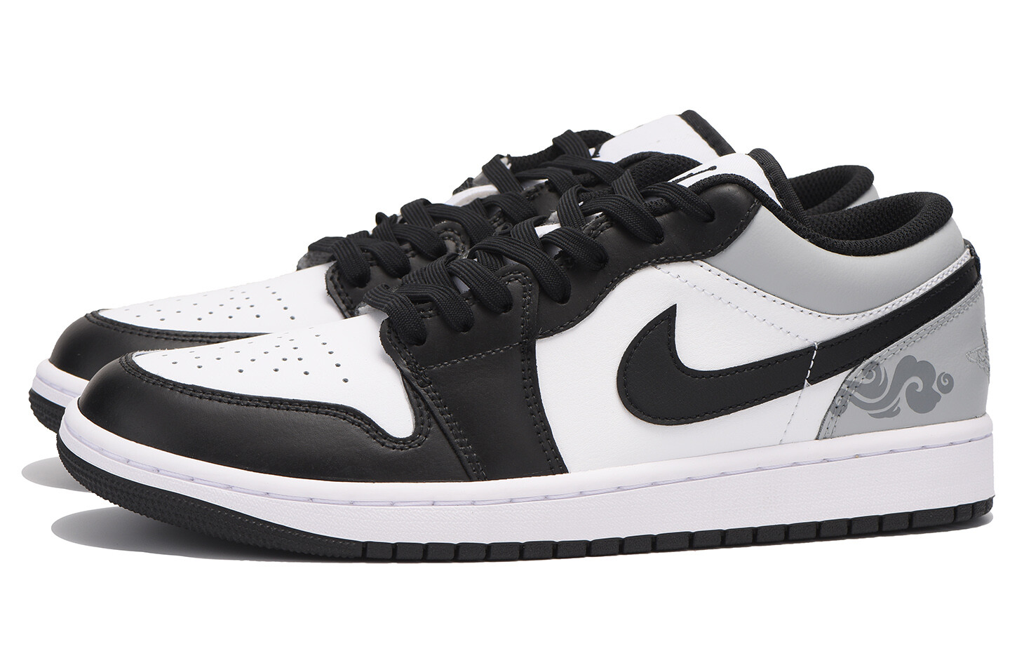 Кроссовки Air Jordan 1 Vintage Basketball Shoes Men Low-top Black, светло-серый — фото 4