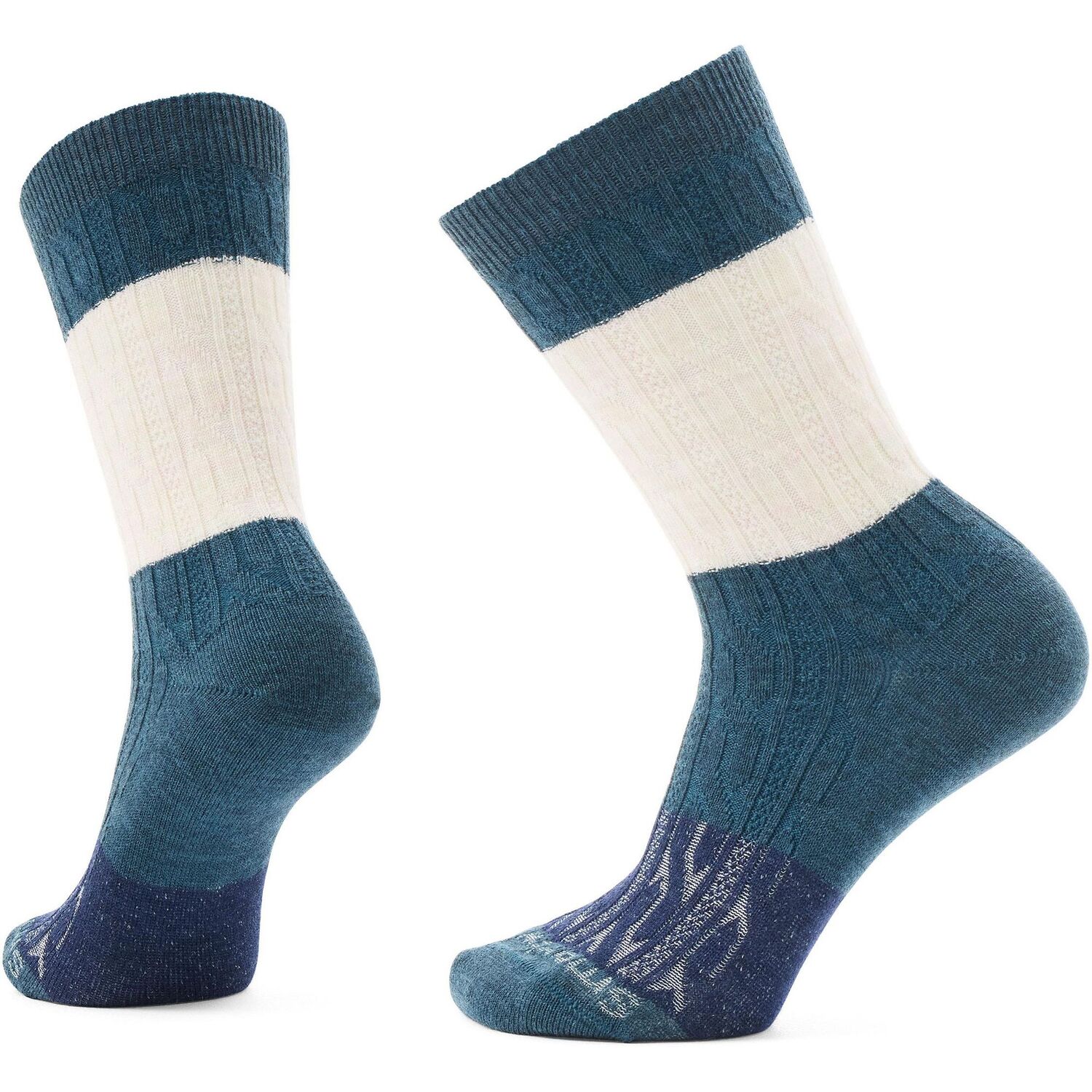 

Женские повседневные носки с цветными блоками и косами Smartwool, Twilight Blue/Moonbean