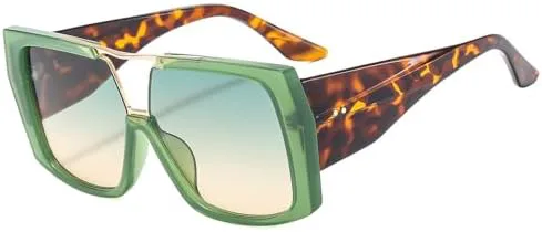 

Большие квадратные солнцезащитные очки для женщин в винтажном стиле, мужские солнцезащитные очки зеленого цвета с защитой от УФ-излучения UV400 MTZJH, Green