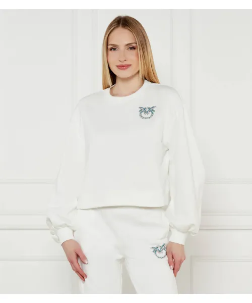 

Толстовка с зерновыми Relaxed fit Pinko, белый