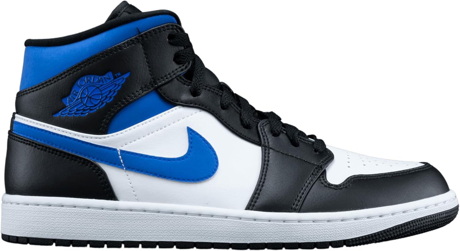 

Nike Jordan Air 1 Mid (белый/металлик, золотисто-обсидиановый 8), White/Racer Blue-Black