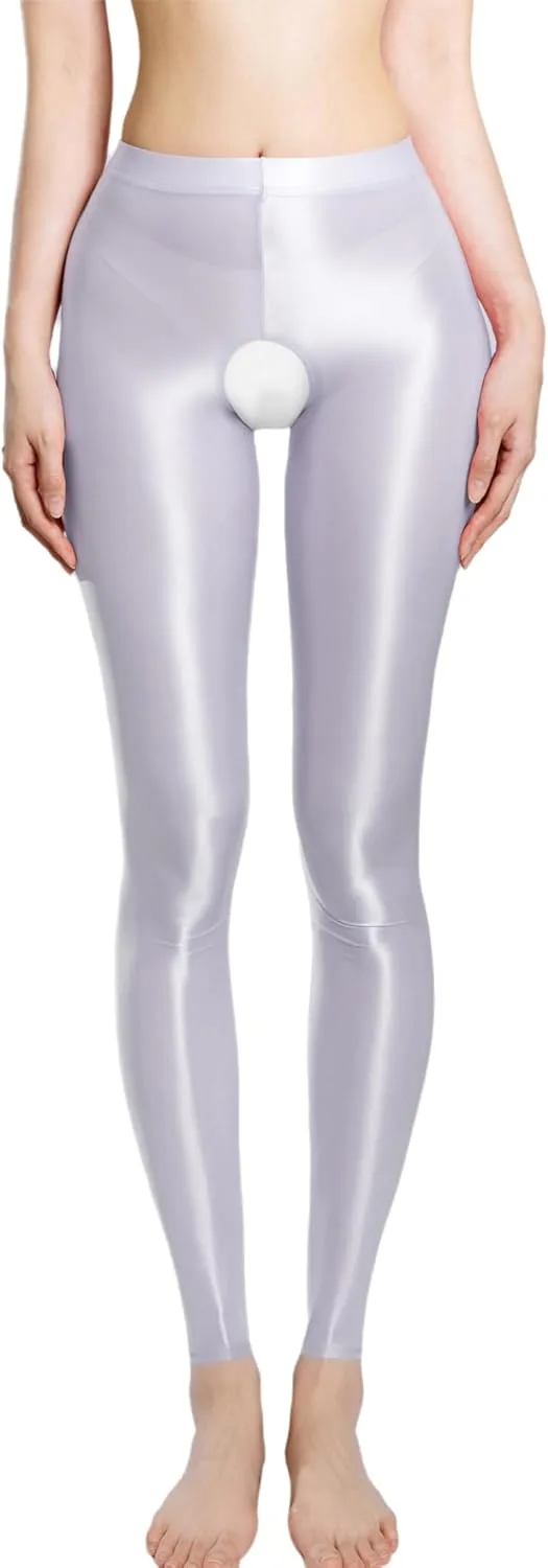 

Vxuxlje Женские глянцевые леггинсы с вырезом и открытым промежностью