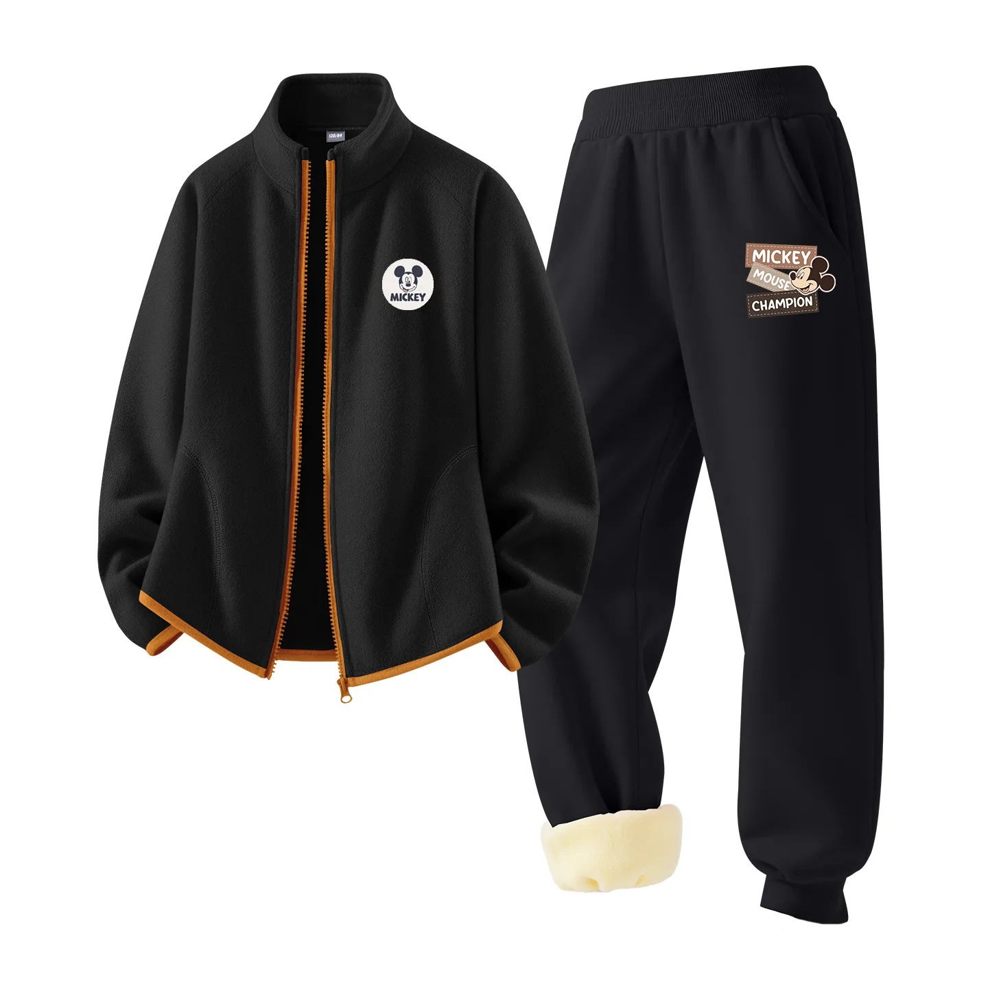 Детская повседневная спортивная толстовка Disney, [Thickened and Fleece-Lined]Dichi Medium Round Hook-and-Loop K Black+Dichi 3 Pack K Black
