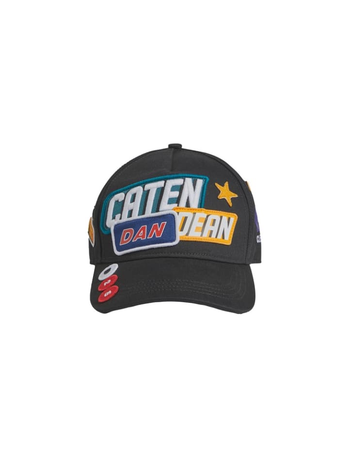 

Dsquared2 Кепка Traveller Patch Cap унисекс, черная, с вышивкой