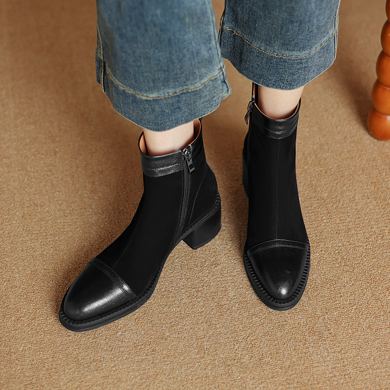 Yeezyy Reezy Черные женские ботинки на каблуке 5,5 см, цвет Black — фото 2