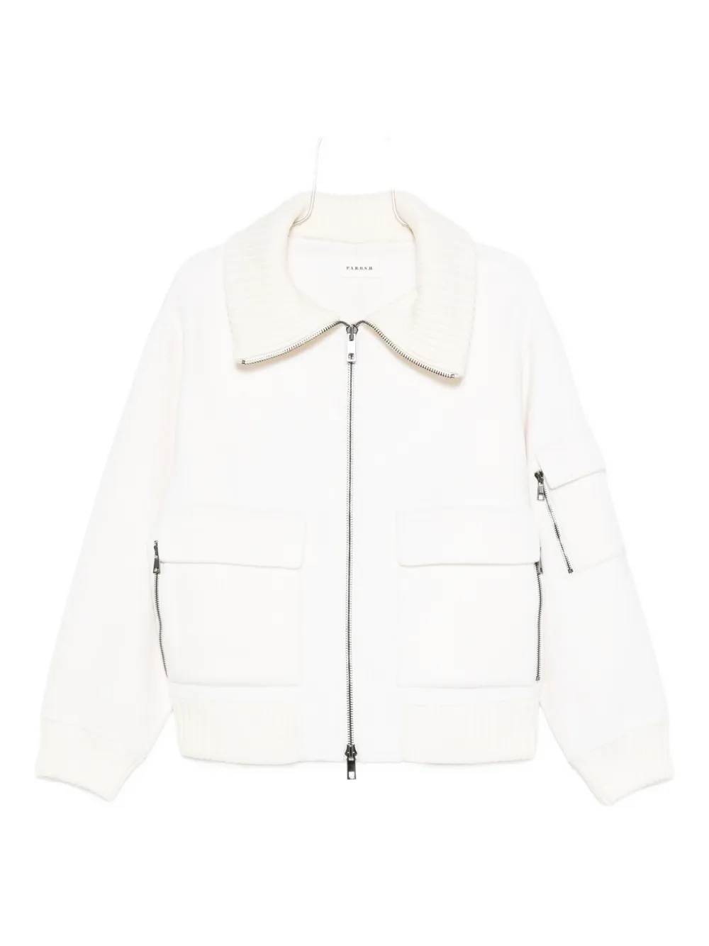 

Куртка на молнии с накладными карманами P.A.R.O.S.H., белый