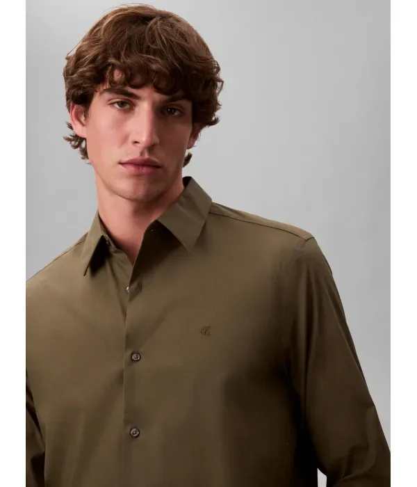 Рубашка classic fit Calvin Klein, оливково-зеленый — фото 4