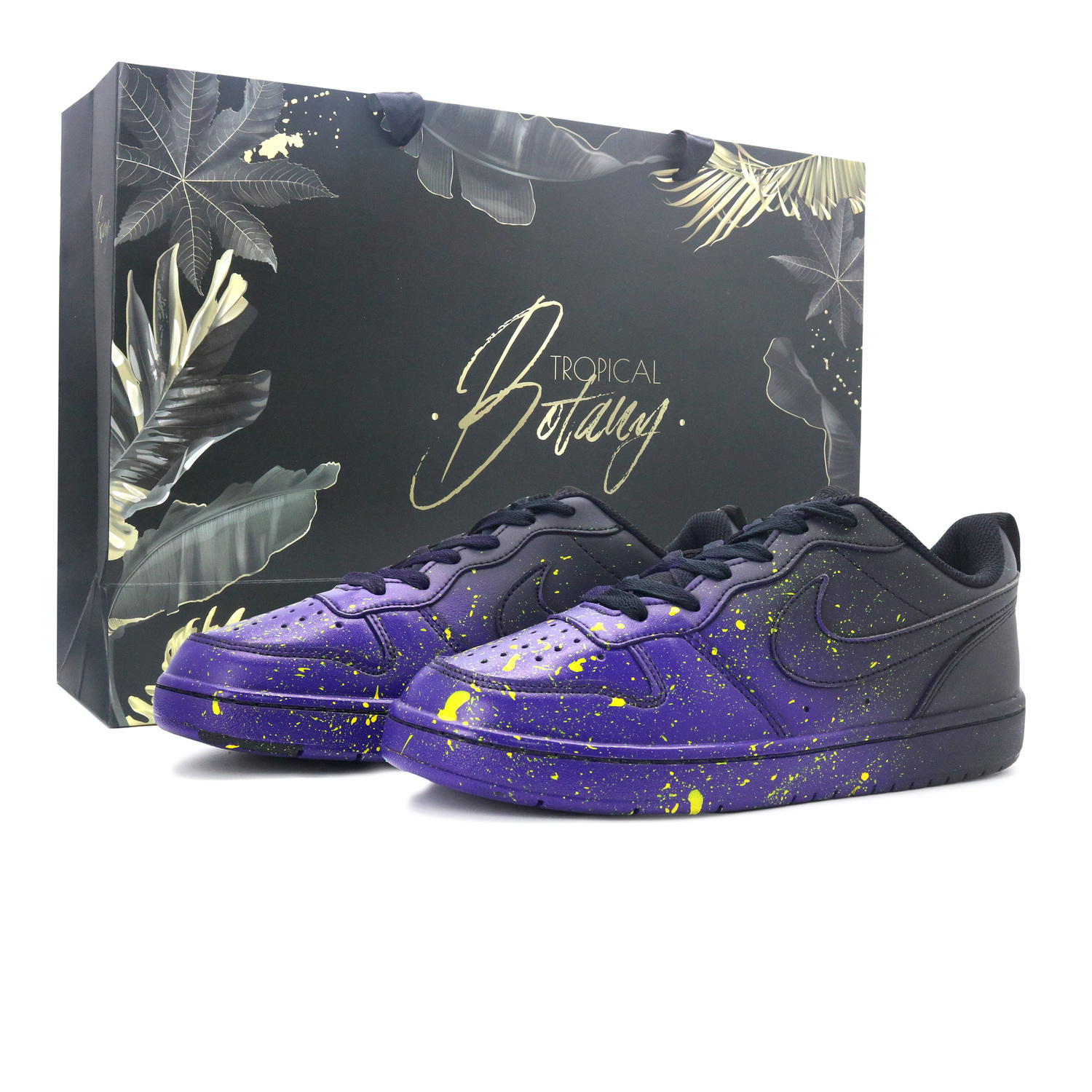 

Court Borough Starry Sky Concerto устойчивые к истиранию низкие скейтборд кроссовки Black Purple Kids' Nike, Concerto