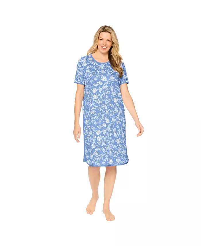 

Женская ночная рубашка больших размеров «Идеальная температура» Only Necessities, синий